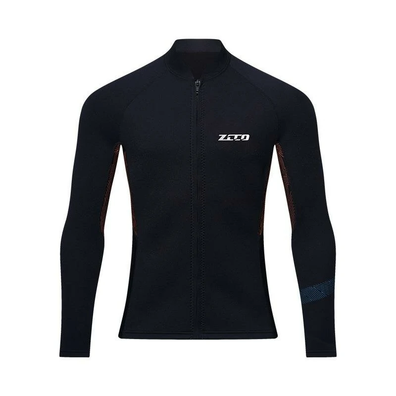 (image for) ZCCO Men Wetsuit 1.5mm Neoprene UV Protection Comfortable Front Zipper Surfing Long Sleeve Cold-proof Diving Top